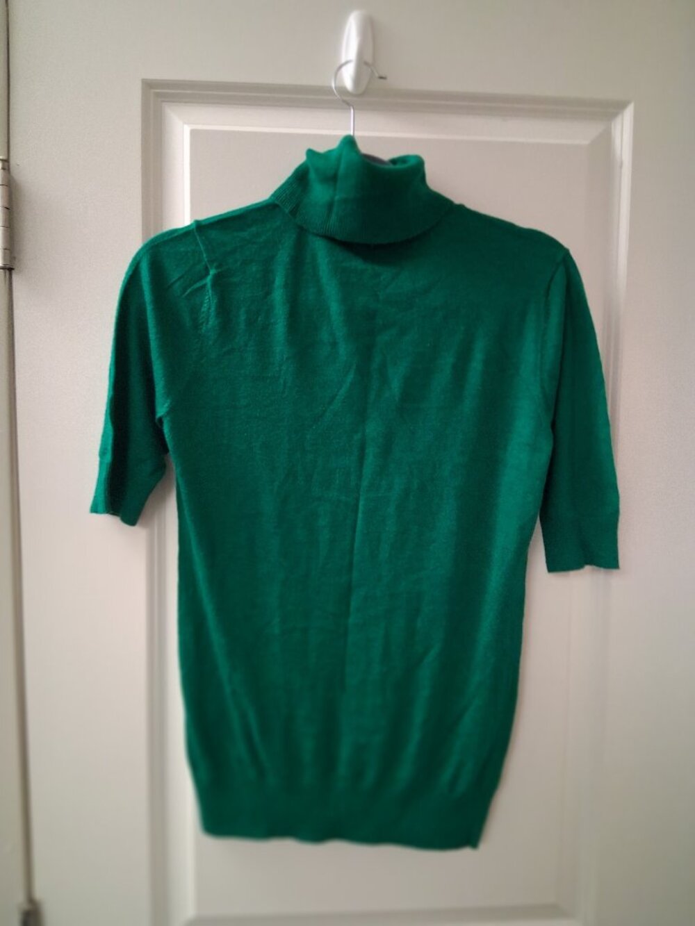 Ann Taylor Women's Green Short Sleeve Turtleneck Knit Sweater SZ M
